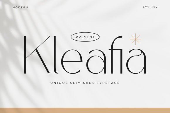 Kleafia: A Slim Sans Typeface for Modern Brand Identity